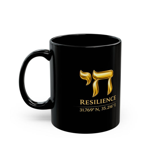 Drink with resilience. Honour life. Premium Black Edition Coffee Mug