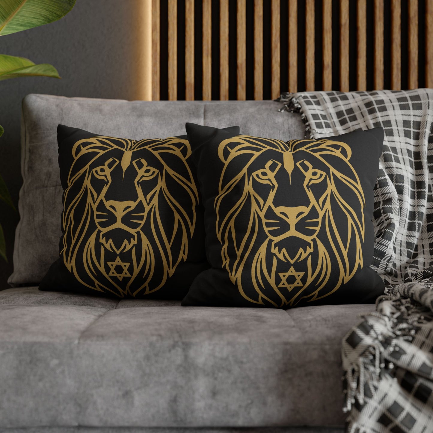 Lion of Lev™ Decorative Black Cushion Cover