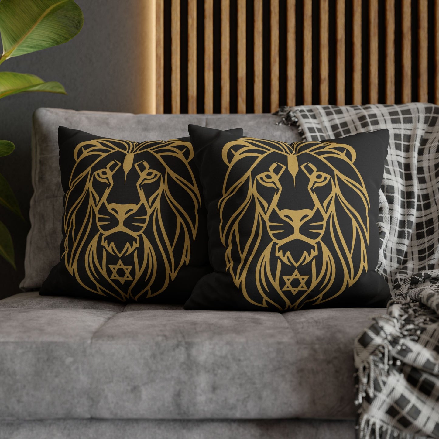 Lion of Lev™ Decorative Black Cushion Cover
