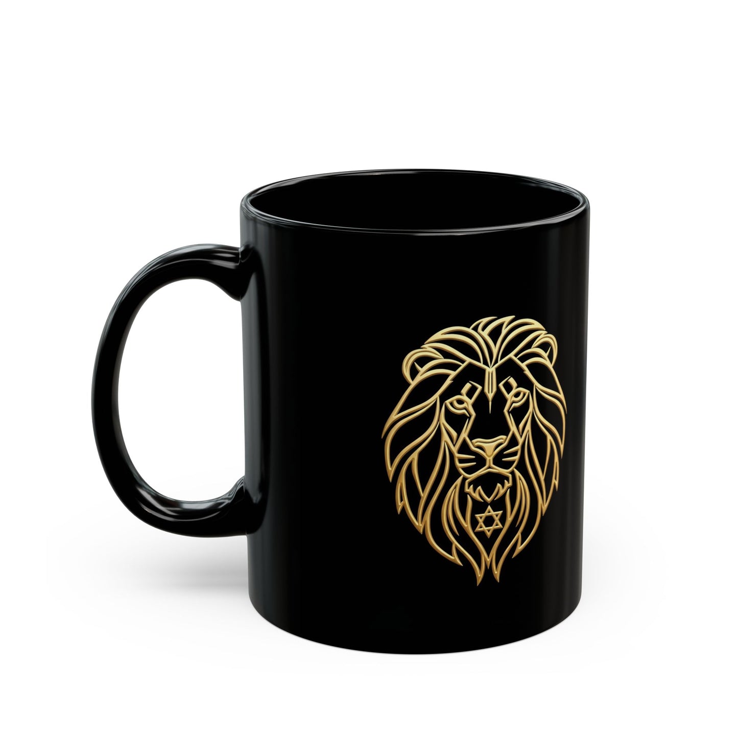 The Aryeh Collection: Gold Lion Black Mug