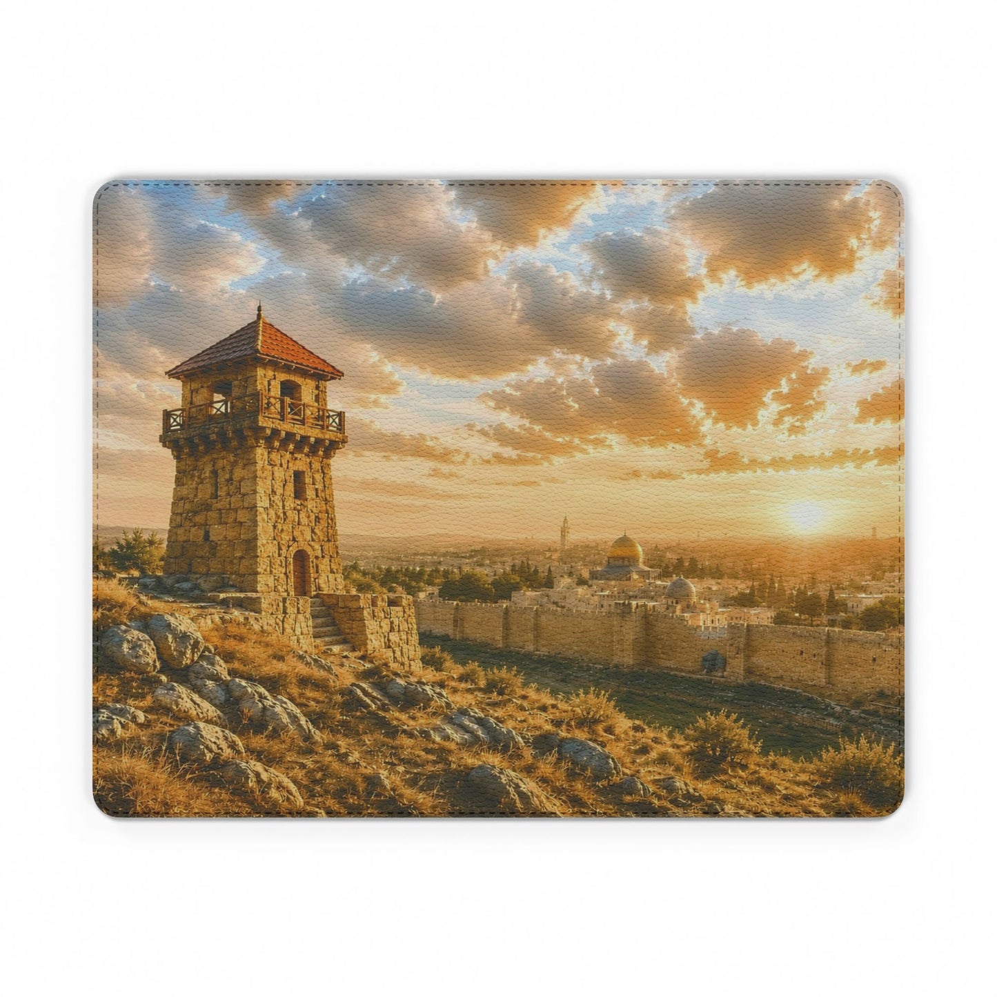 Heart of David™ Jerusalem Stone PU Leather Mouse Pad
