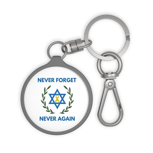 Never Again,Never Again Collection Keyring. Premium White Edition.