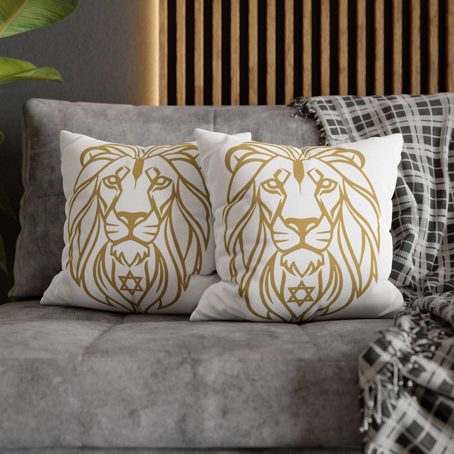 Lion of Lev™ Decorative White Cushion Cover