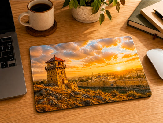 Heart of David™ Jerusalem Stone PU Leather Mouse Pad