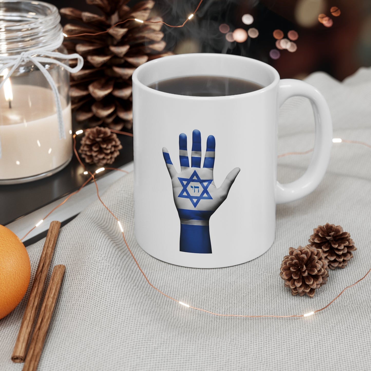 The Am Yisrael Collection. Pristine White Coffee Mug.