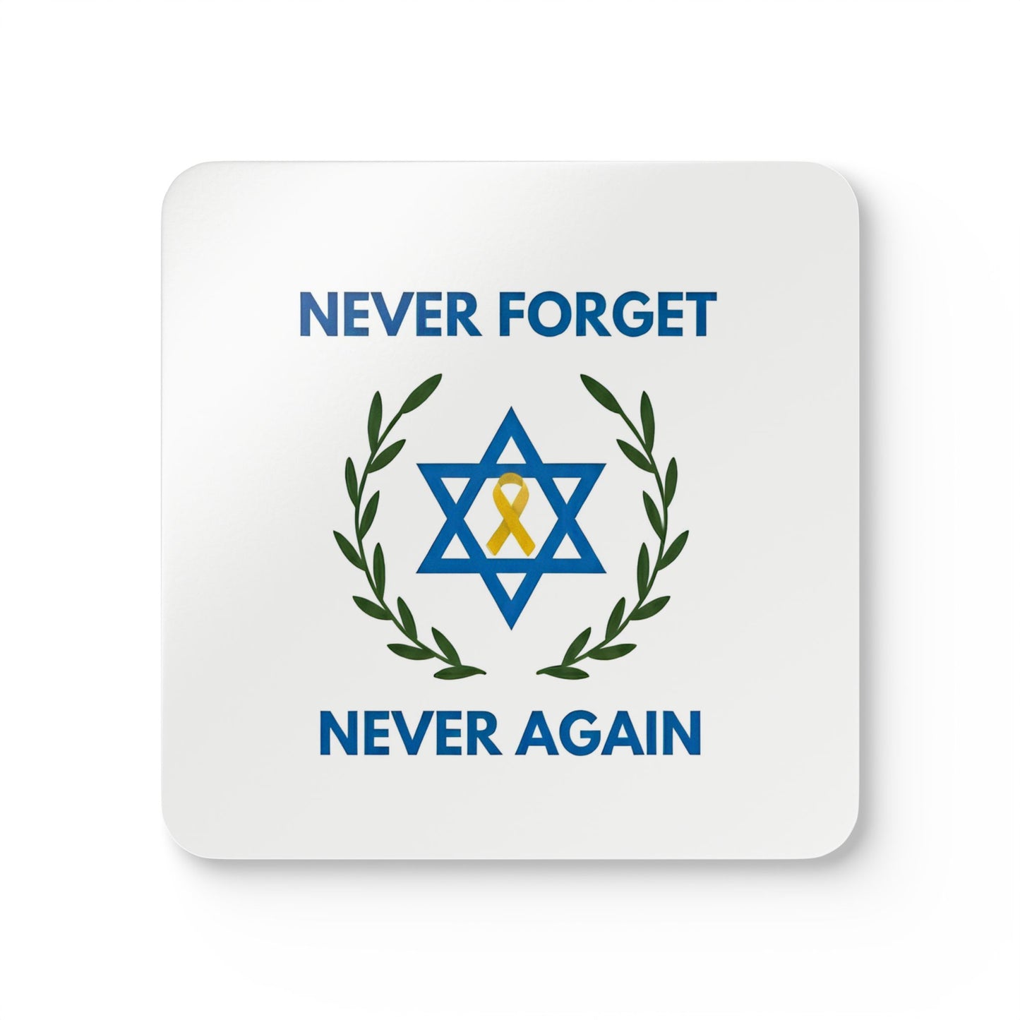 Never Forget, Never Again Coaster Set: Pristine White