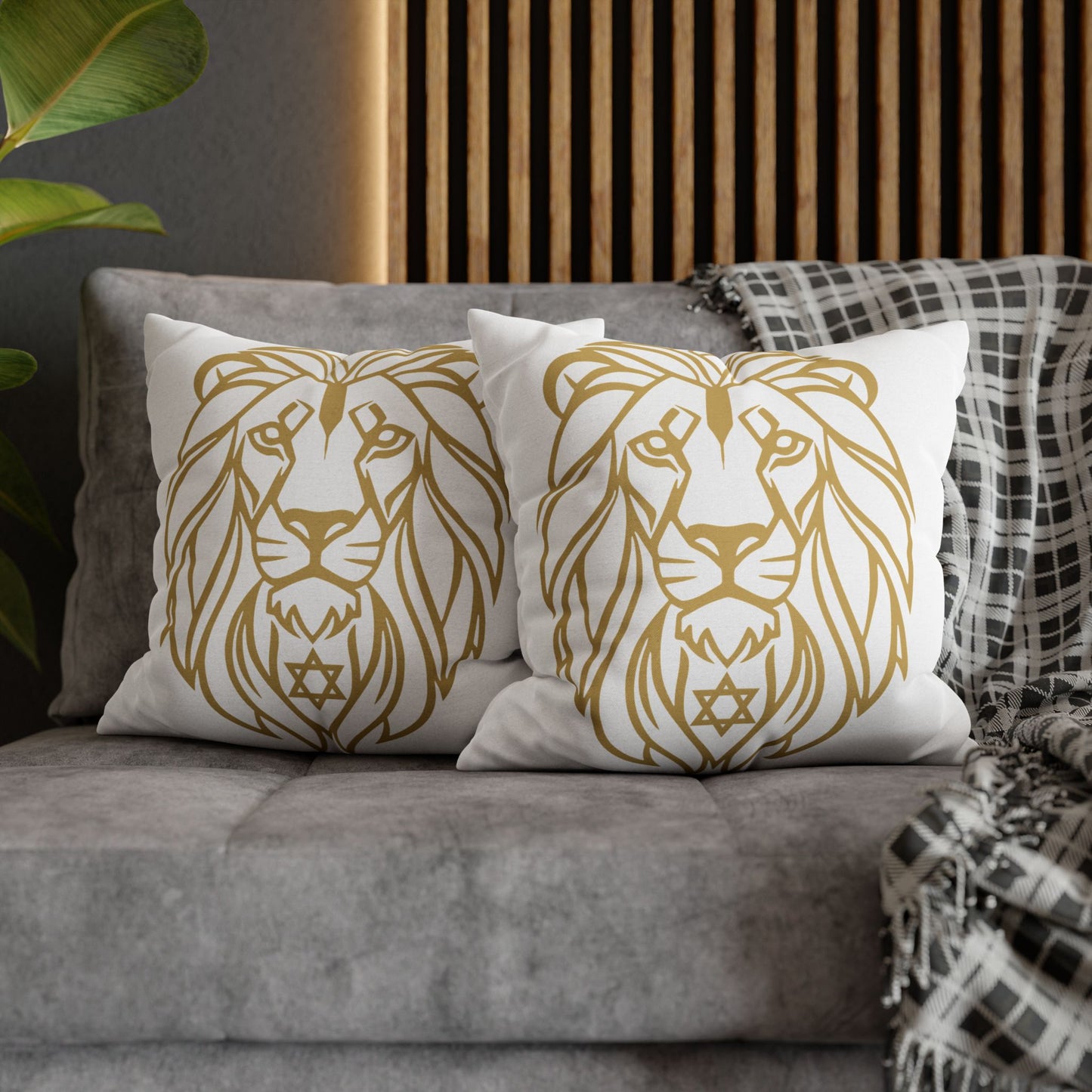 Lion of Lev™ Decorative White Cushion Cover