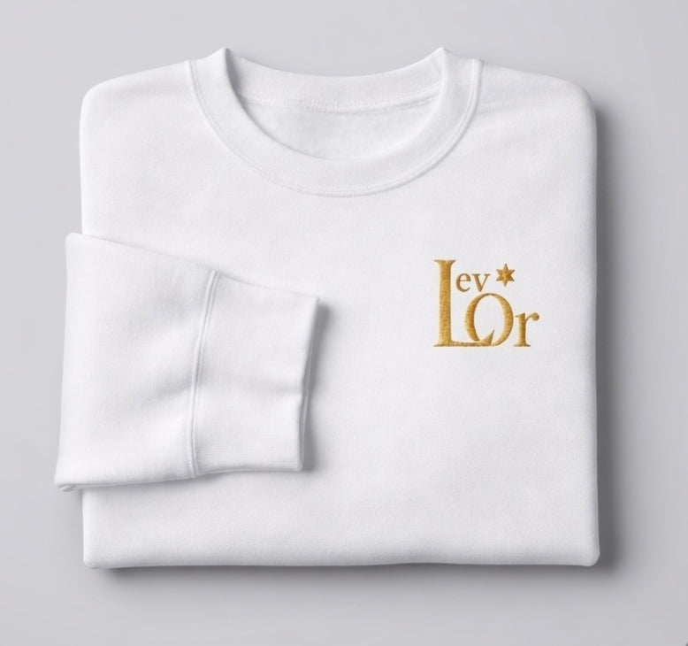 Lev Or Signature Crewneck; Heart of Light Collection