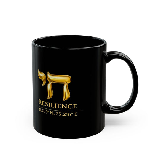 Drink with resilience. Honour life. Premium Black Edition Coffee Mug