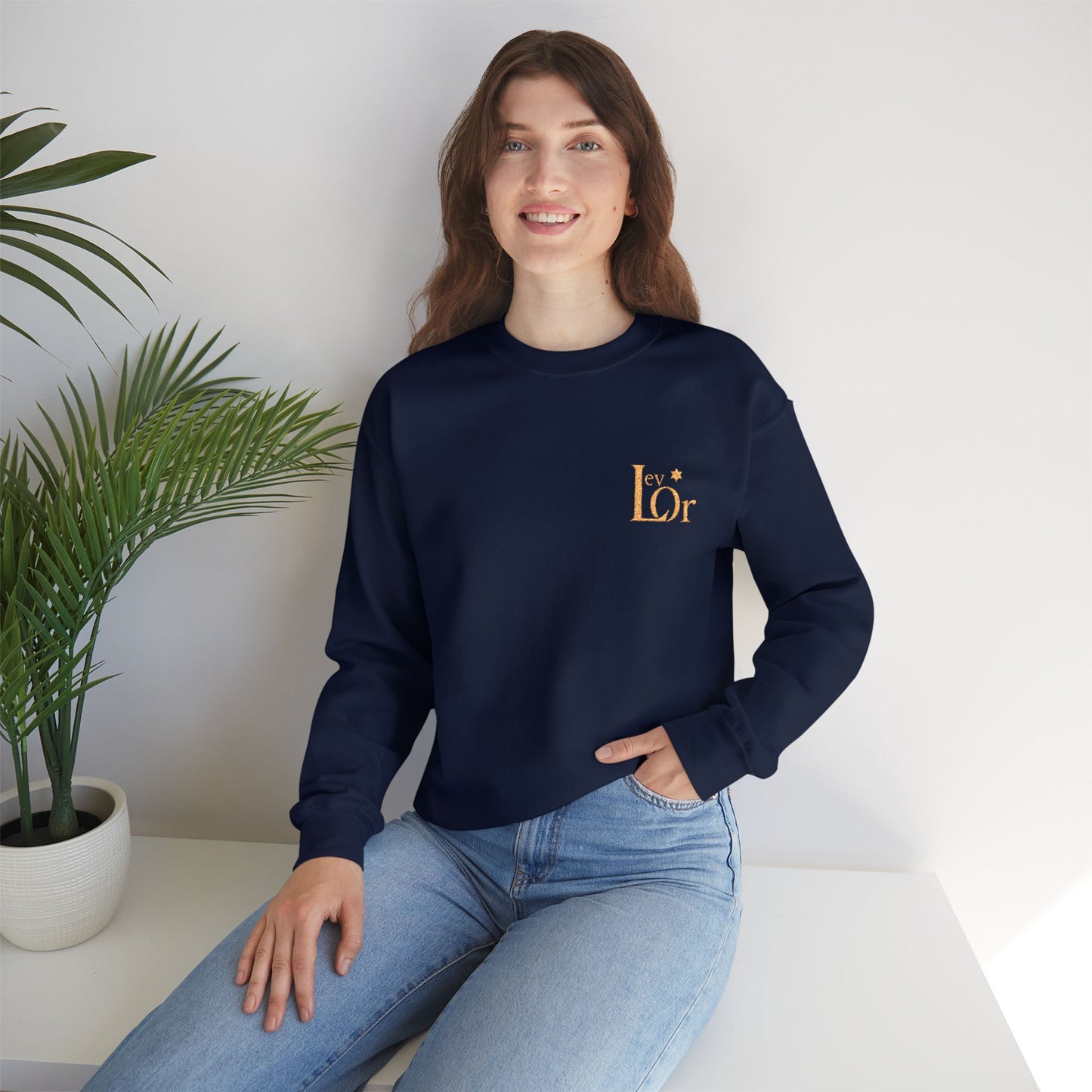 Lev Or Signature Crewneck; Heart of Light Collection
